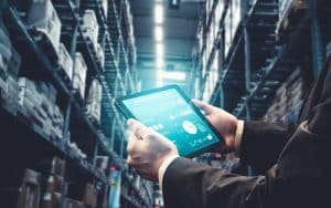 man using blockchain in retail security