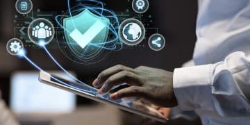 man using blockchain in retail security