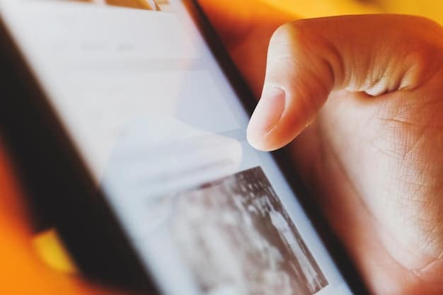 A close-up of a hand holding a smartphone displaying a news article generated with the help of AI, subtly highlighting the AI's role in content creation via a watermark or icon.
