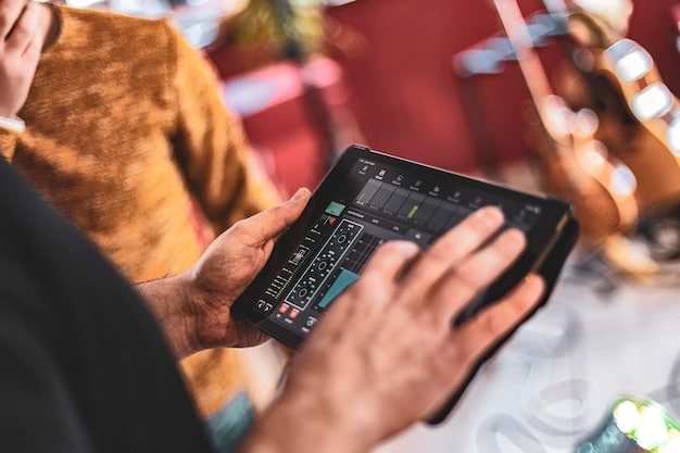 A mobile journalist using an AI-powered video editing app on their smartphone. The app interface displays various AI-assisted features, such as automatic scene detection, smart cropping, and audio enhancement tools.