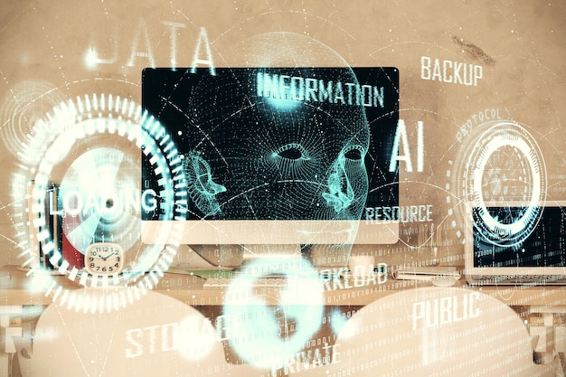 A depiction of AI tools used to detect fake news and misinformation online, highlighting the role of technology in ensuring trust and accuracy in online journalism.