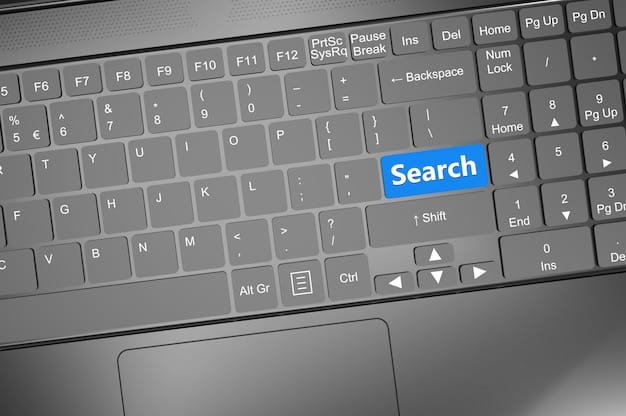 Close-up shot on a computer screen displaying a keyword research tool interface (e.g., Google Keyword Planner, SEMrush, Ahrefs). The screen shows various keywords related to online journalism, their search volumes, competition levels, and related keywords. A hand hovers over the mouse, ready to select a keyword.