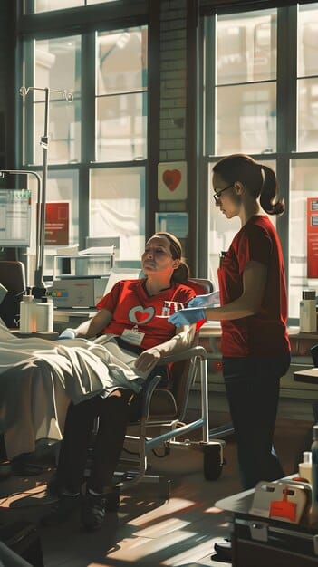 An emergency room scene, showing medical professionals attending to a young patient with a visible arm injury. The atmosphere is tense and urgent.