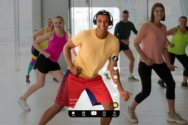 A screenshot of the TikTok app interface, showing a popular dance challenge video on the For You page, with visible metrics for likes, comments, and shares.