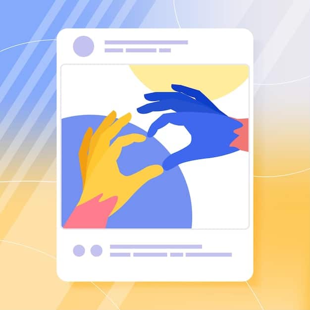 An illustration depicting a hand reaching out to share a piece of content on a social media platform, symbolizing the psychological urge to share information and connect with others.