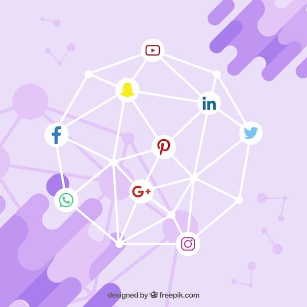 A graphic representing various social media platforms connected by lines, illustrating the interconnectedness and rapid dissemination of content across different networks.