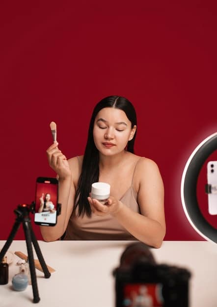 A screenshot of a social media post from an influencer clearly labeled as #ad. The influencer is promoting a skincare product.
