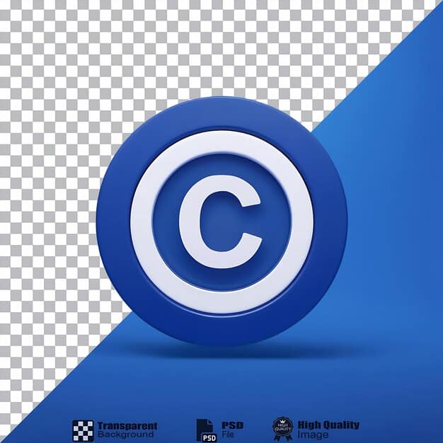 A split image showing a copyright symbol on one side and a 