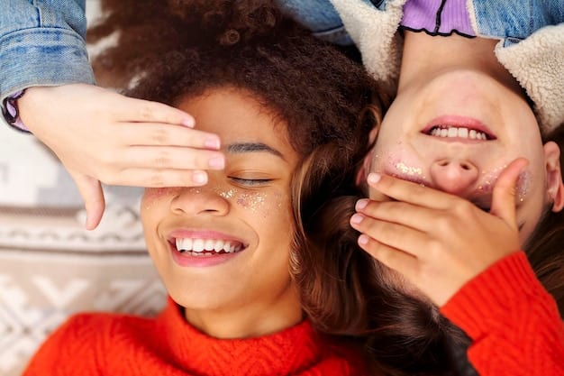 A diverse group of friends laughing and interacting naturally, showcasing various skin tones, hair textures, and styles, with a focus on genuine happiness and authentic expressions rather than a polished, uniformed aesthetic.