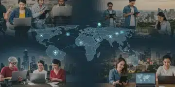 Bridging The 2026 Digital Divide: US Access Gaps & Solutions Illustration of the 2026 digital divide, showing connected and disconnected communities in the US.
