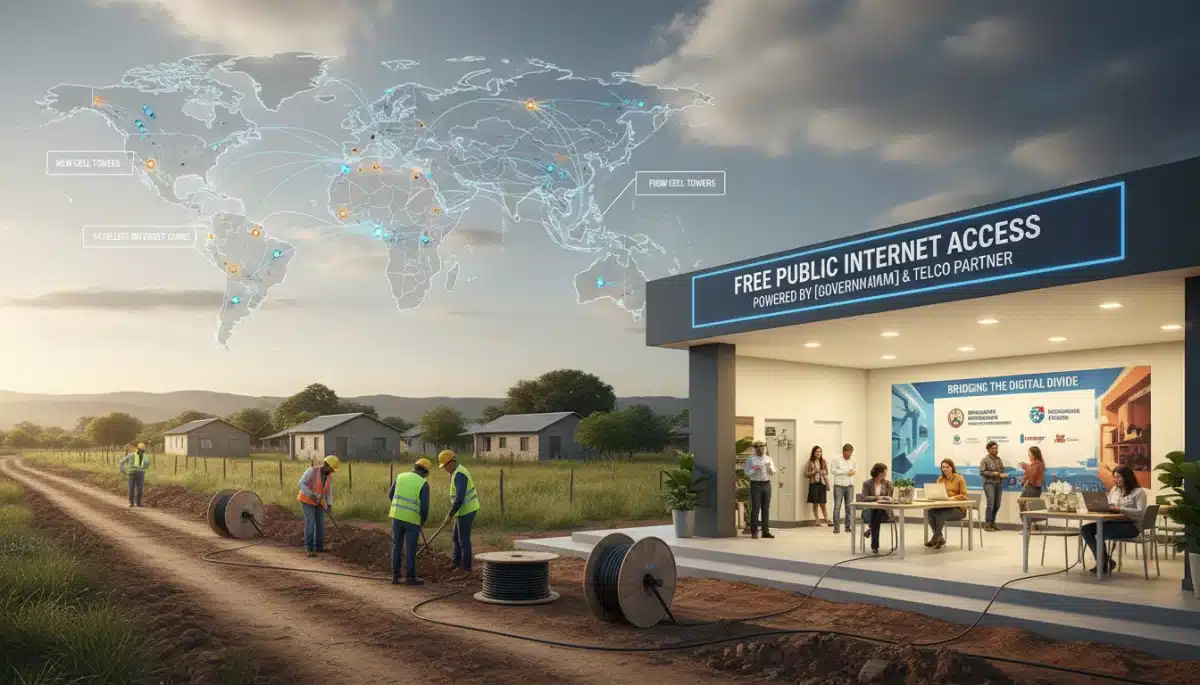 Government and private sector initiatives expanding broadband infrastructure in rural US areas.
