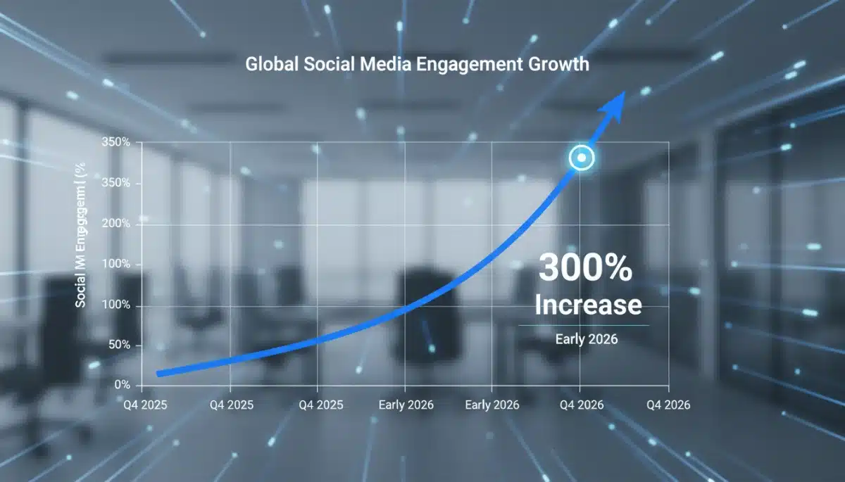 Graph showing 300% social media engagement surge for viral challenges in early 2026.