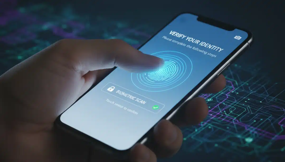 Person using multi-factor authentication on a smartphone for enhanced digital security.