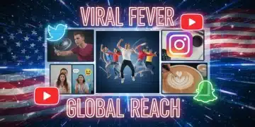 Dynamic collage showing diverse viral challenges and social media engagement across the US.