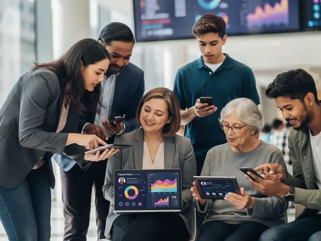 Diverse US audience interacting with digital content and emerging trends.