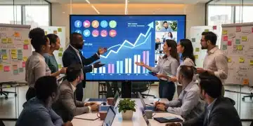 US marketing team strategising viral content creation for digital success
