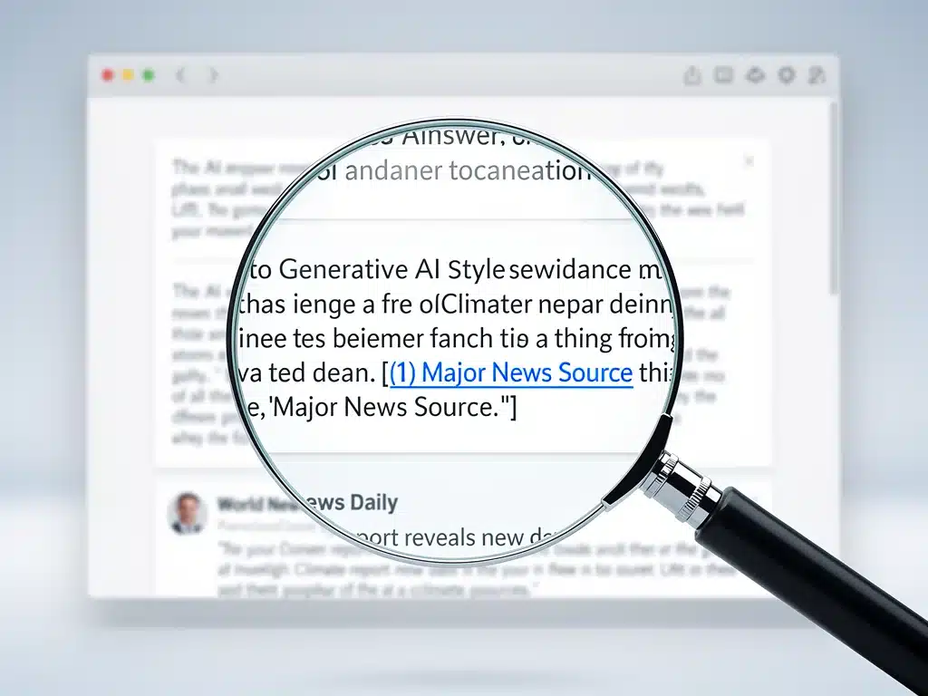 Generative AI search result showing a clear citation back to a news source.